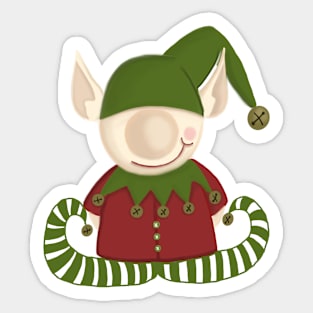 Christmas Holiday Elf Sticker